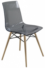 Стул прозрачный Papatya X-Treme-S Wox Beech Wood, натуральный, дымчатый
