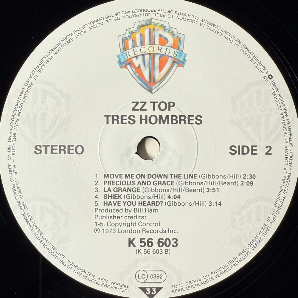 ZZ Top - Tres Hombres (Германия 1983г.)