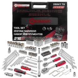Набор инструментов 216пр. 1/4''3/8''1/2''(6гр.)(4-32мм) FORCEKRAFT FK-38841 TQ