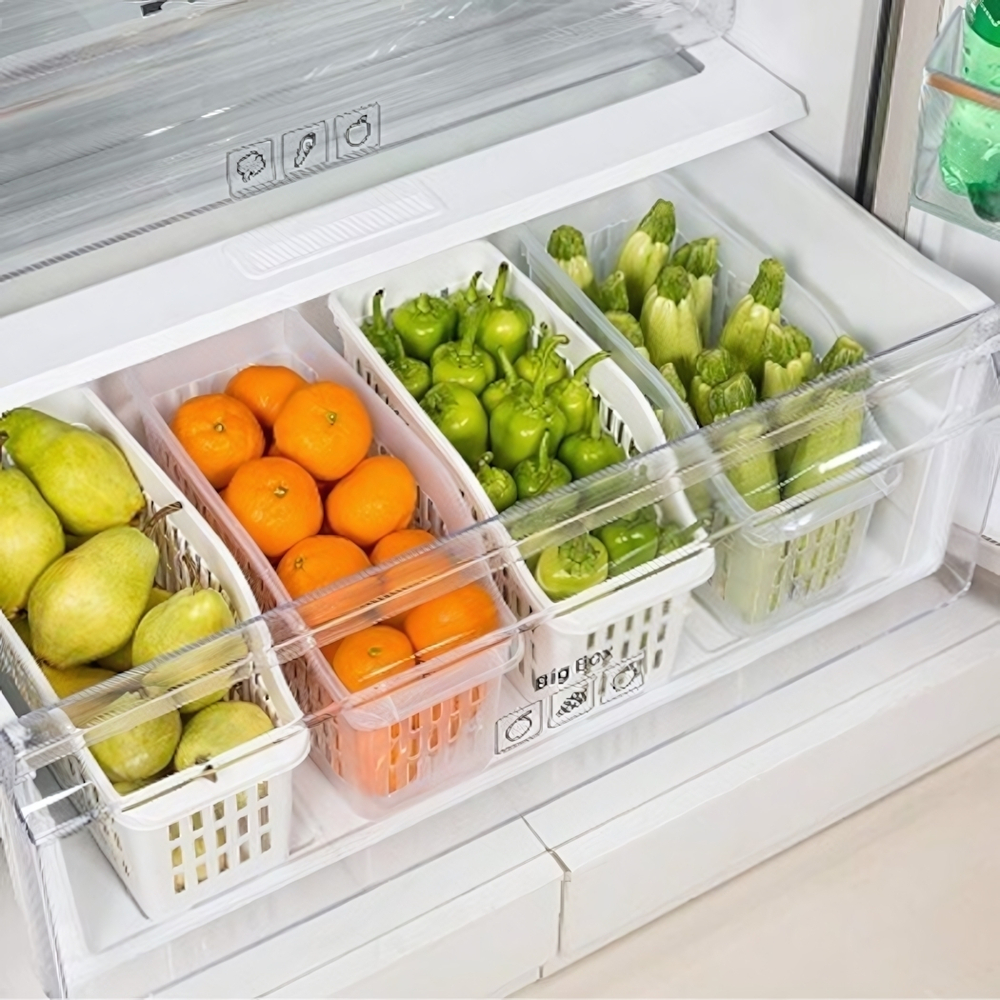 Органайзер-корзина для продуктов в холодильник белая