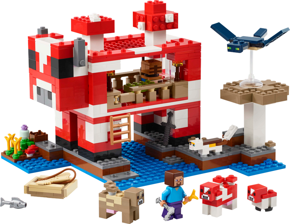 Конструктор Лего Майнкрафт Муухоморный Дом | LEGO Minecraft The Mooshroom House 21270, 500 деталей (8+)