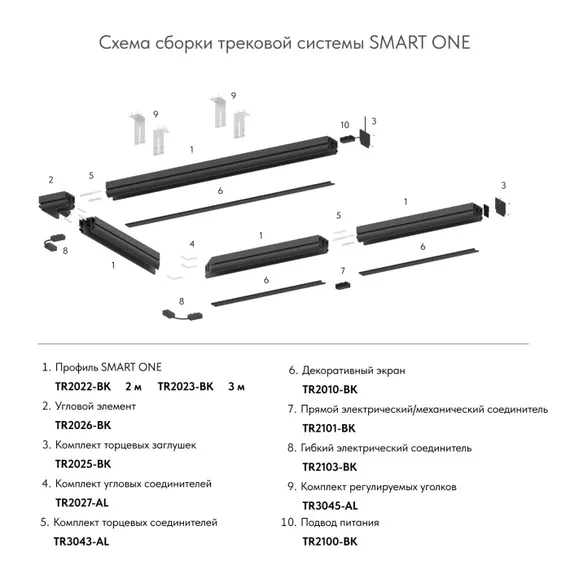 Соединитель угловой SMART ONE | СМАРТ УАН TR2026-BK Denkirs