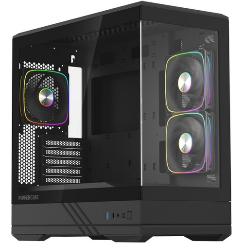 Корпус Mini-Tower PowerCase GT3 TG ARGB, Micro-ATX, Black (CMGT3B-A3)