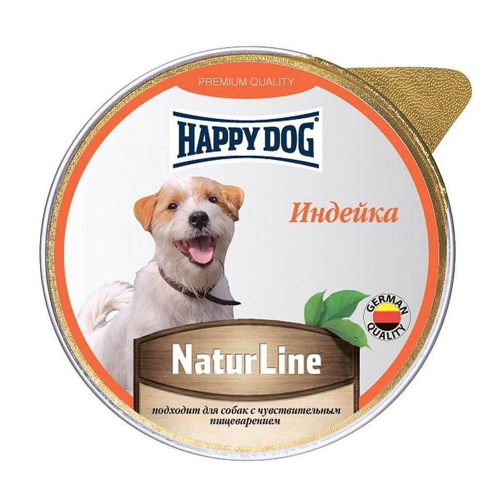 Консервы для собак паштет из Индейки, 125г Happy Dog Natur Line ламистер