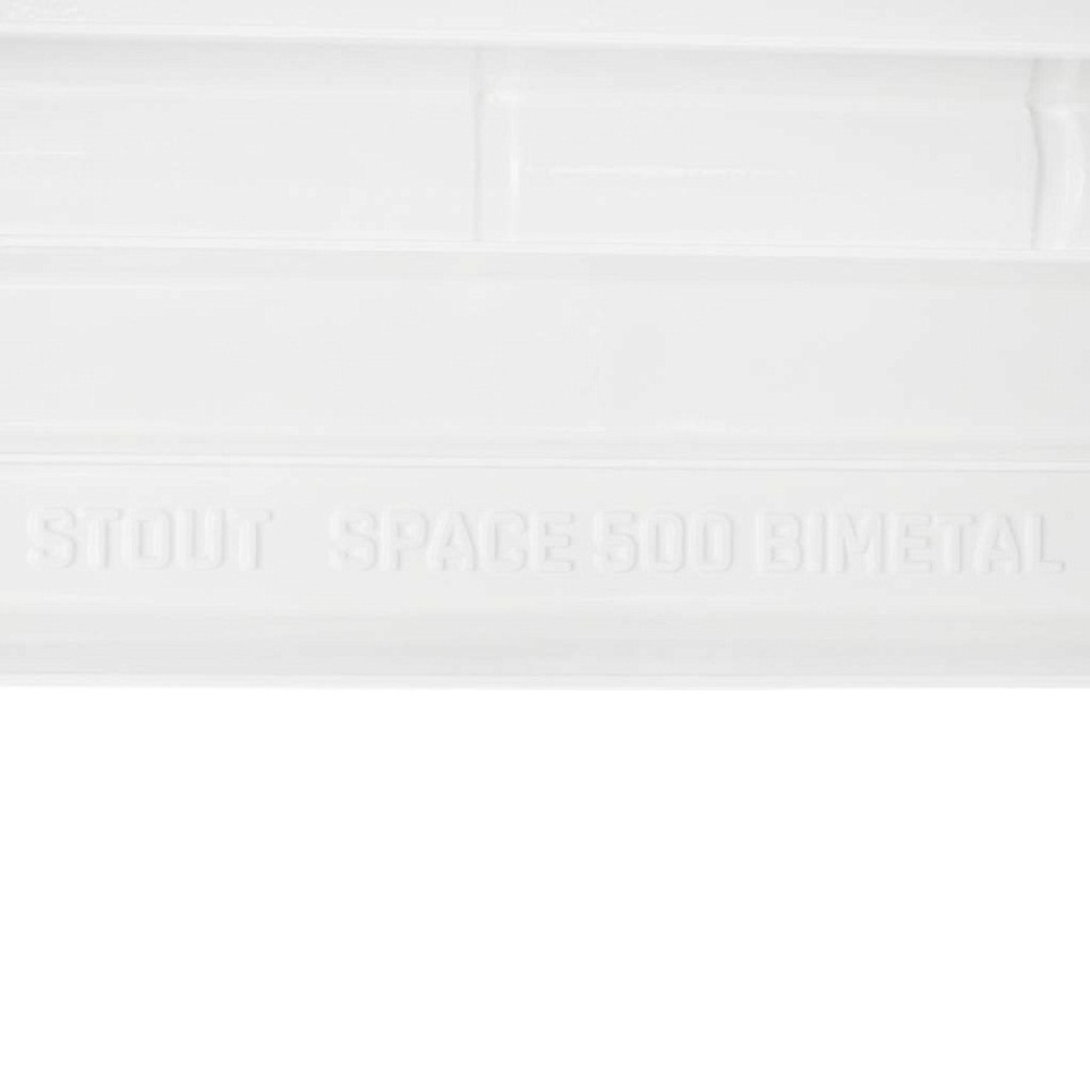 Радиатор биметаллический STOUT Space 500 - 12 секций (подключение боковое, цвет белый)