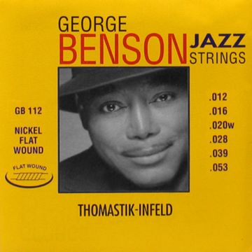 Струны для акустической гитары, плоская оплетка, 12-53, Thomastik GB112 George Benson Jazz