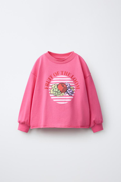 ZARA - FRUIT OF THE LOOM™ ФУТБОЛКА С ПРИНТОМ, НЕОНОВЫЙ РОЗОВЫЙ