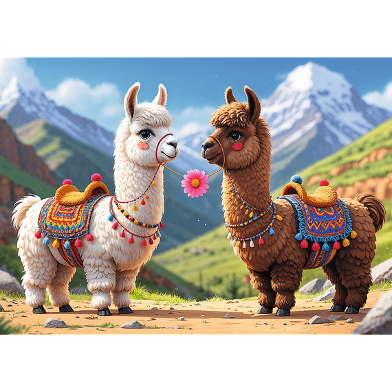 Puzzles - "200" - Colorful llamas / Trefl