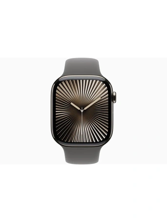 Умные часы Apple Watch Series 10 GPS + Cellular 42 мм Natural Titanium Case with Stone Grey Sport Band - S/M