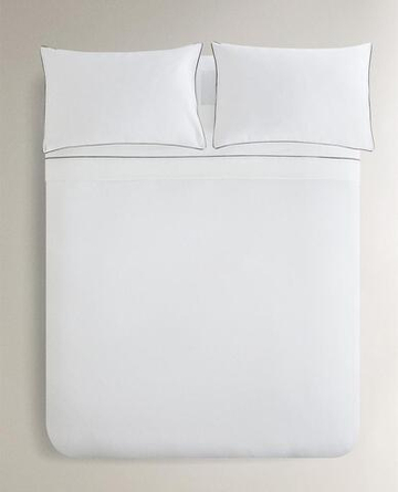 ZARA HOME САТИНОВЫЙ ПОДОДЕЯЛЬНИК, ЧЕРНЫЙ