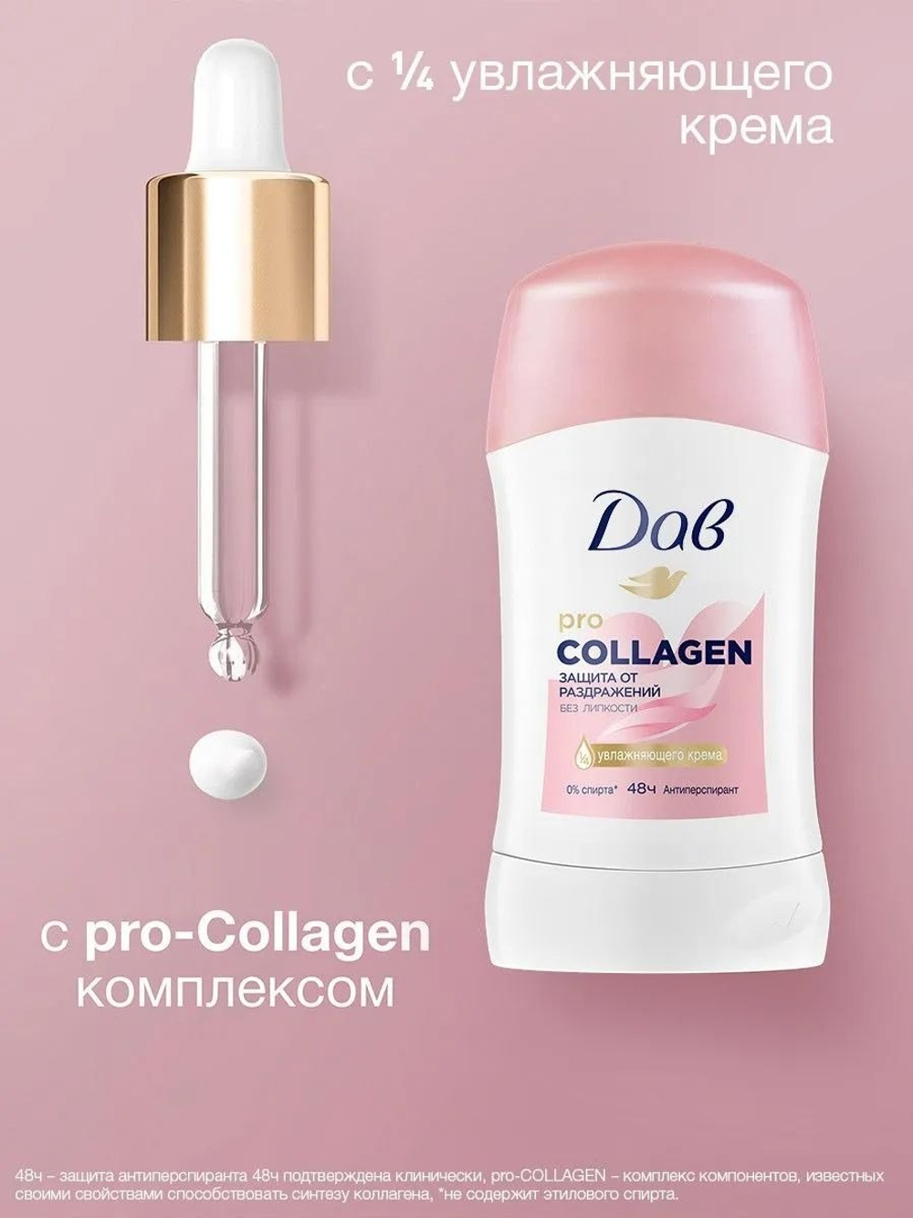 Dove антиперспирант-карандаш Pro Collagen 40 мл — фото 4