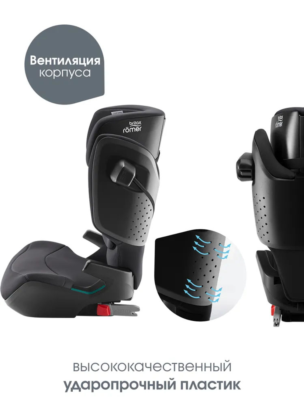 Автокресло 2/3 Britax Roemer KIDFIX PRO i-SIZE Classic Midnight Grey,3,5 до 12 лет,15-36 кг (100-150 см), isofix,серый