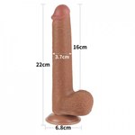 Реалистичный фаллоимитатор Lovetoy Sliding Skin (22×3,7 см) с двойной плотностью коричневый