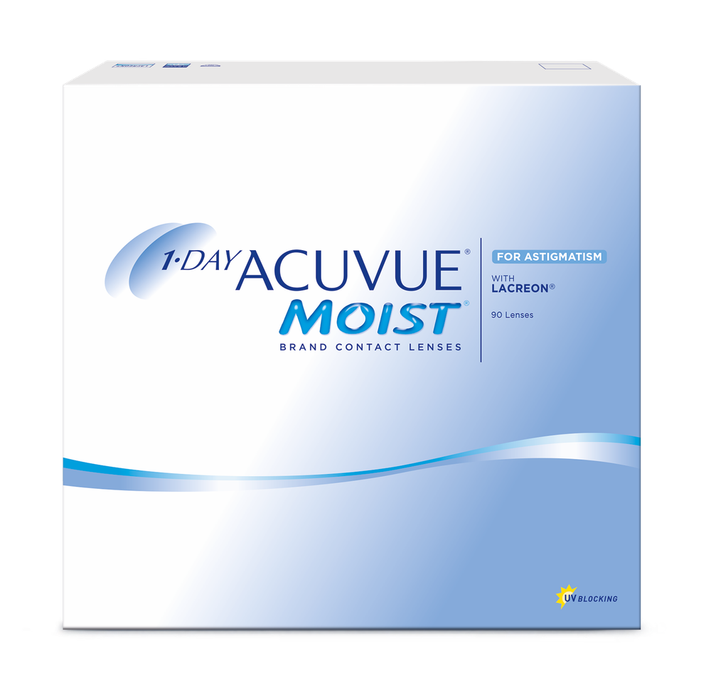 1-DAY ACUVUE MOIST for ASTIGMATISM with LACREON (90 линз) -1,25