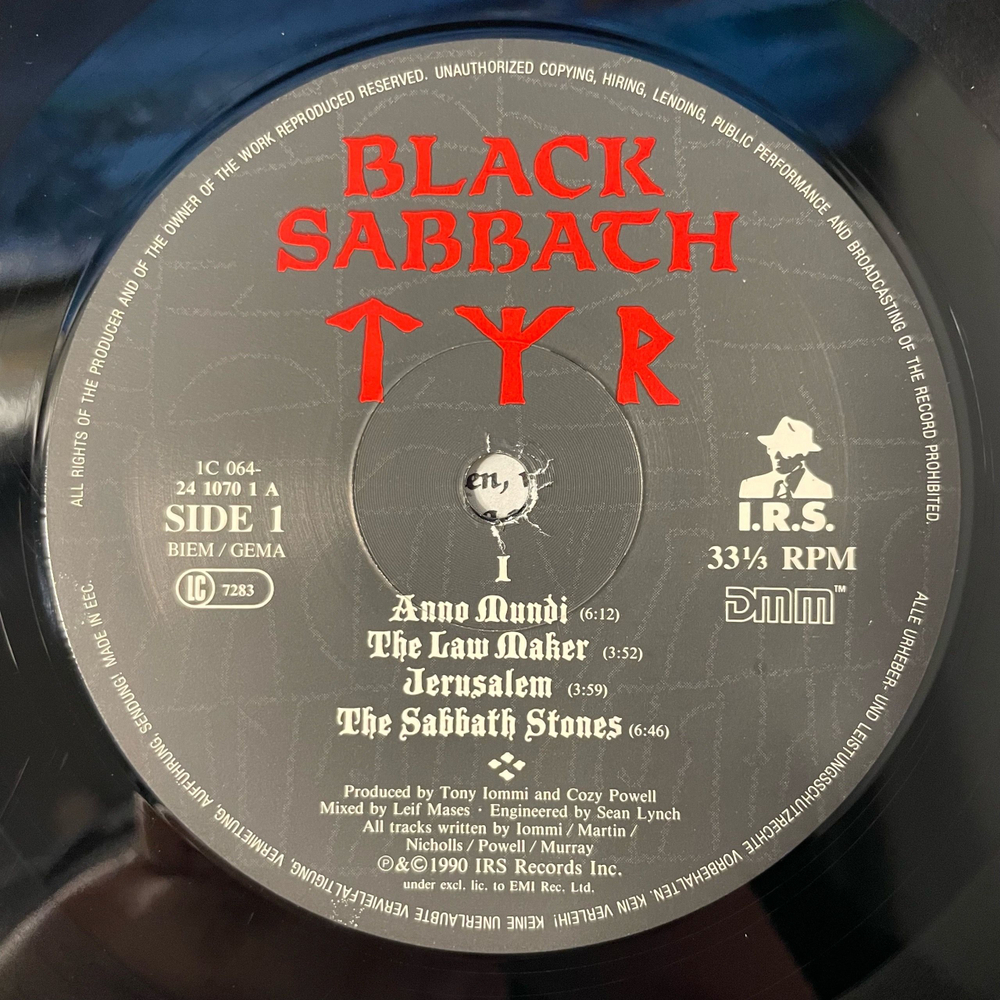 Винтажная виниловая пластинка LP Black Sabbath Tyr (Германия 1990)