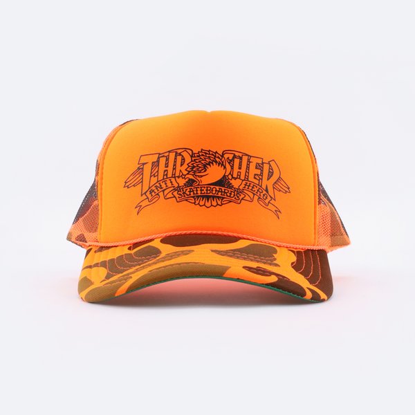 Кепка Thrasher Mag Banner Trucker Cap (orange camo) артикул: - купить в магазине Дайс