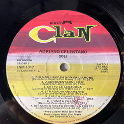 Винтажная виниловая пластинка LP Adriano Celentano Адриано Челентано Soli (Италия 1984)