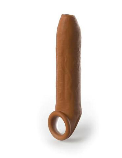 Кофейная насадка-удлинитель Uncut Enhancer with Strap - 20,3 см. (Цвет: кофейный)