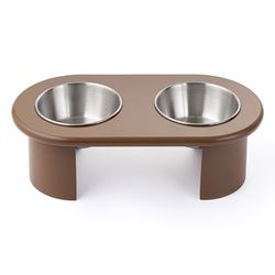 Миска двойная на подставке Плато цвета мокко из коллекции Pets Essential