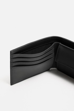 ZARA ПРОРЕЗИНЕННЫЙ КОШЕЛЕК, ЧЕРНЫЙ