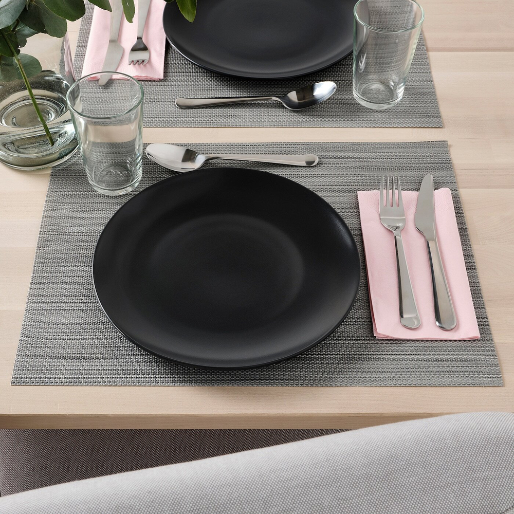 IKEA FÄRGKLAR  (ИКЕА ФÄРГКЛАР)  -  Тарелка, матовая темно-серая, 26 см