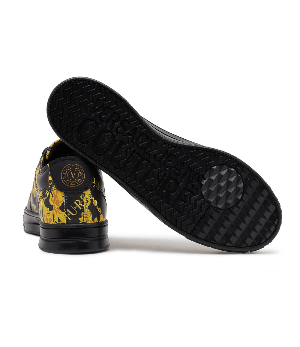Кожаные кроссовки Versace Jeans Couture - черный(75YA3SK9ZP337)