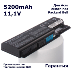 Аккумулятор iBatt 5200mAh для Acer AS07B31, AS07B51, AS07B41, AS07B42 (11.1V)