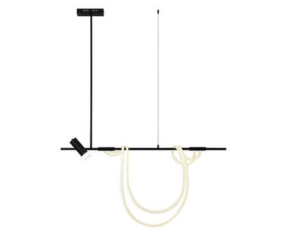 08039K-120A,19 Подвес диммируемый Кайли черный L120 h120 Led 40W+GU10 1*10W (4000K) с пультом ДУ. Рассеиватель в текстильной оплетке.. ТМ Kink Light