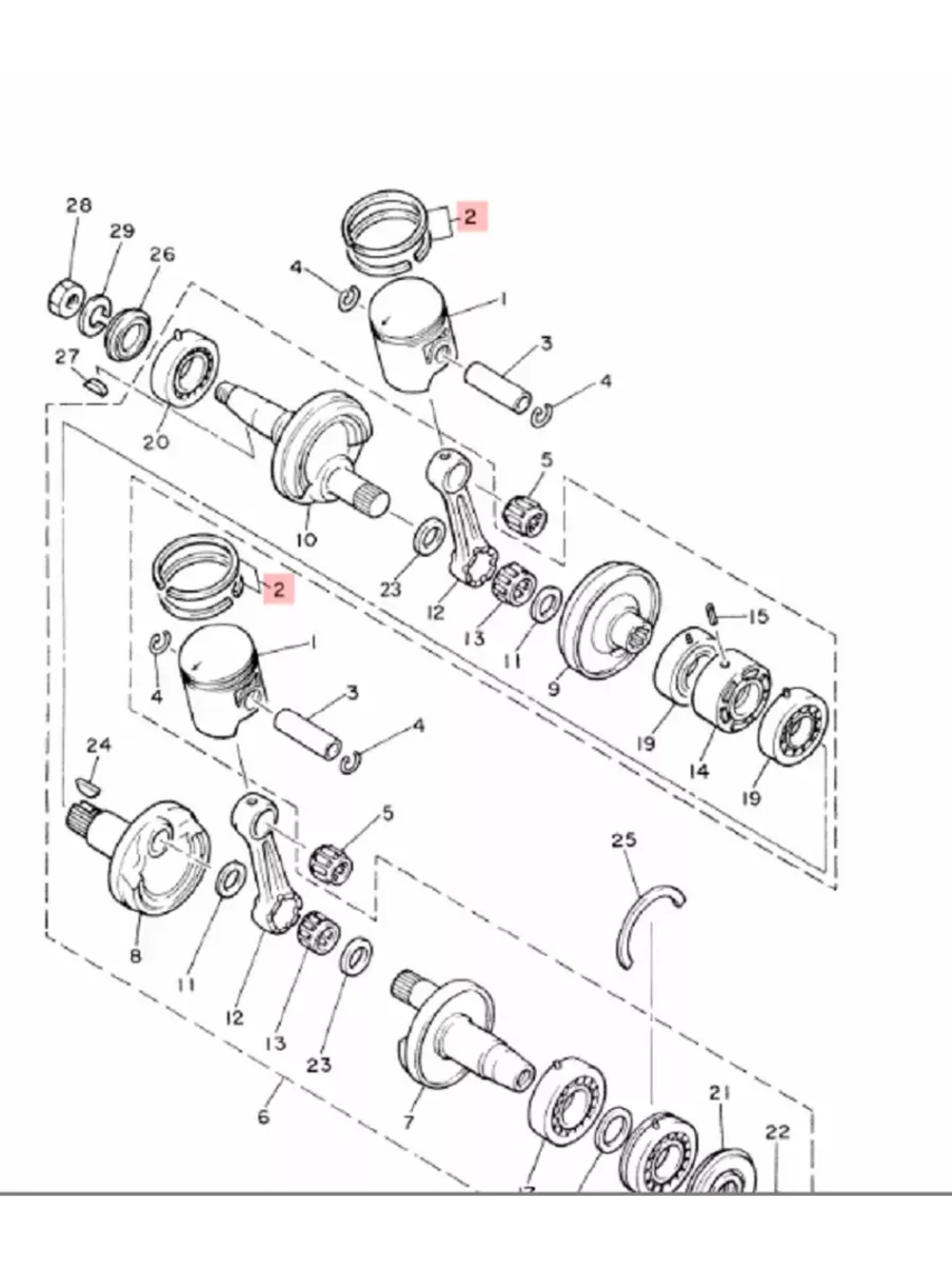Кольца поршневые для снегоходов  STD Yamaha VK540