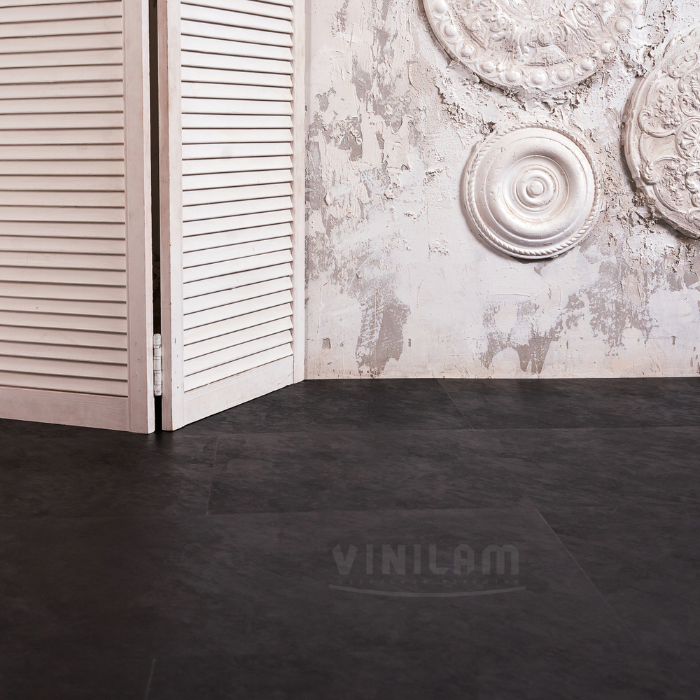 Виниловый ламинат Vinilam Ceramo 61607 Сланцевый черный