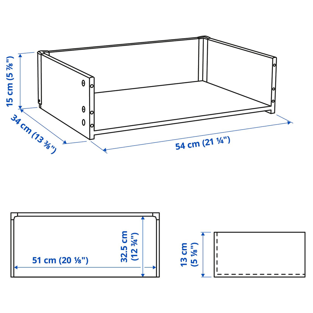 IKEA BESTÅ  (ИКЕА БЕСТО)  -  Каркас ящика - тёмно-серый 60x15x40 см