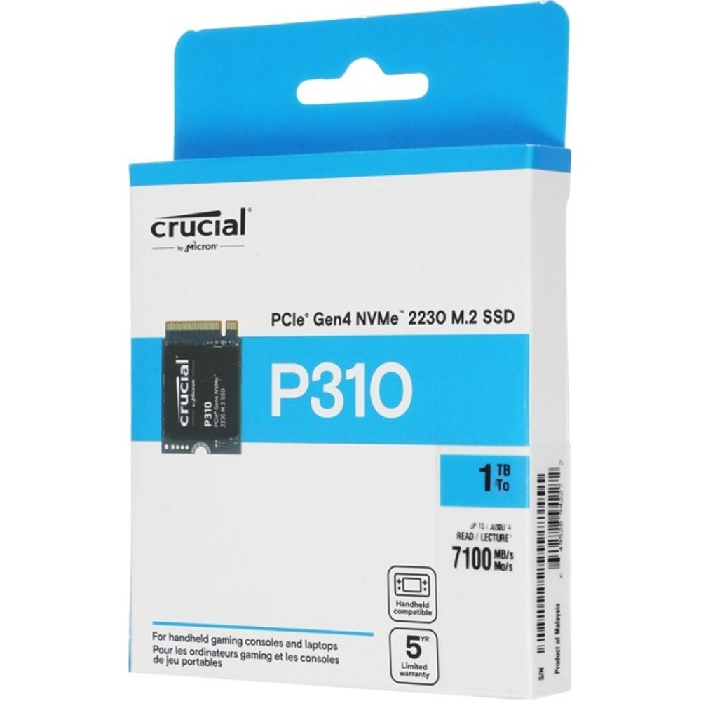 Жесткий диск SSD M.2 1Tb Crucial P310, 7100/6000MBs, 1000000 IOPS, TLC 3D NAND, 2230. PCI-E4.0x4 (CT1000P310SSD2)