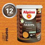 ЛАК АКРИЛОВЫЙ ВОДНО-ДИСП ALPINA АКВАЛАЗУРЬ Д/ДЕРЕВА РЯБИНА, 0,9Л/0,90КГ