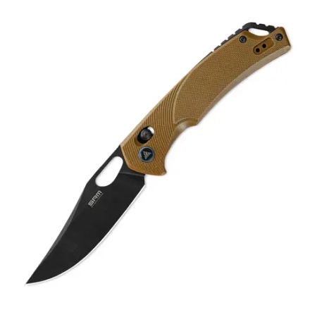 Нож складной SRM 9201-GW Retriever Blackwash (D2, Coyote G10)