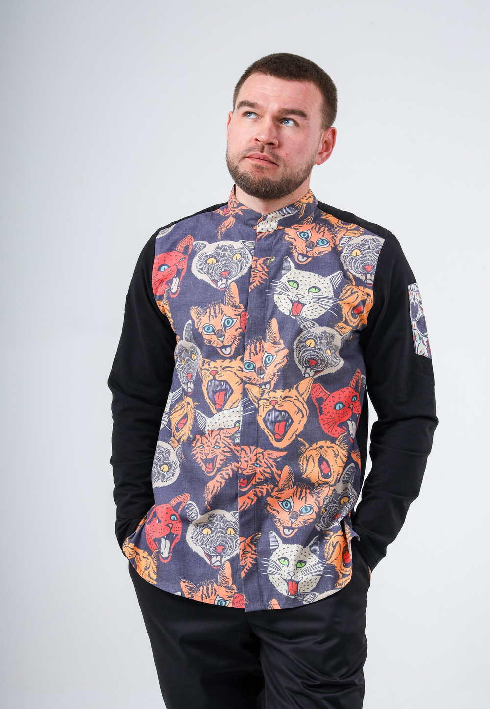 Китель поварской мужской Crazy Cats