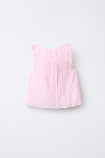 ZARA ТОП ИЗ РЕЛЬЕФНОЙ ТКАНИ, РОЗОВЫЙ
