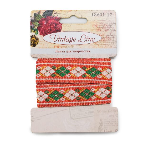 Лента декоративная, 15 мм, x 1 м, Vintage Line 18601-17