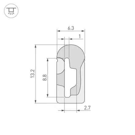 Силиконовый профиль WPH-FLEX-0613-SIDE-S8-10m WHITE (Arlight, Силикон)