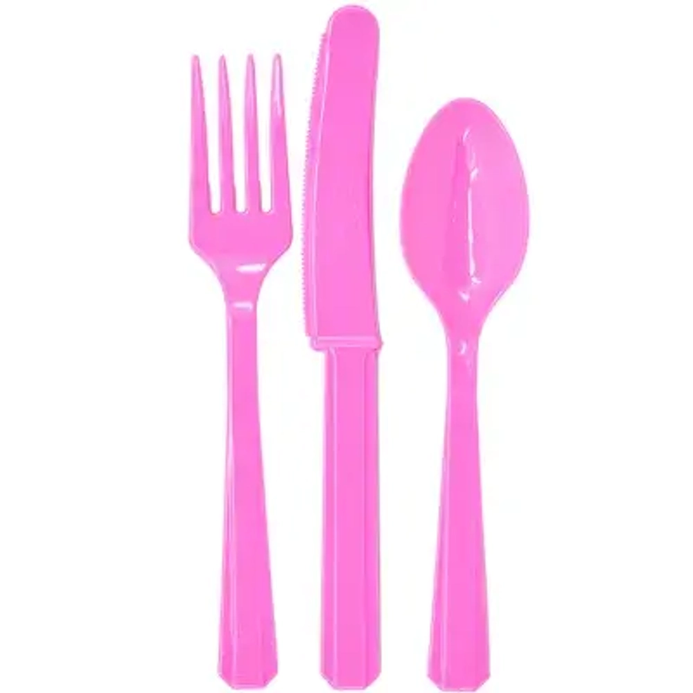 Столовые приборы Bright Pink 24шт пластиковые