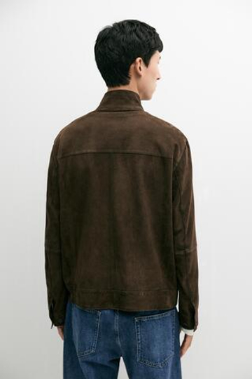 Massimo Dutti Куртка из замшевой кожи, шоколадный