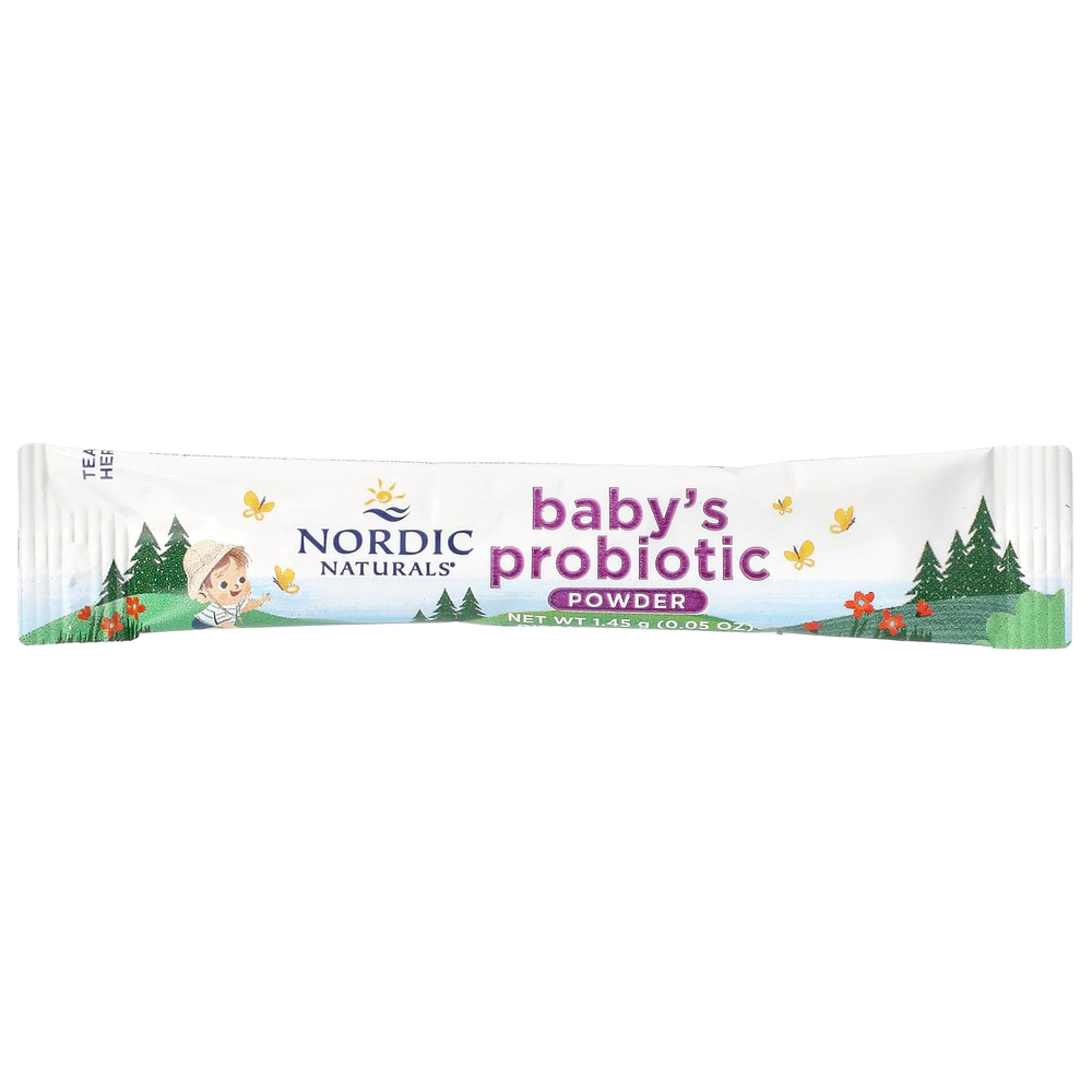 Nordic Naturals, Порошок с пробиотиками для детей, от 6 месяцев до 3 лет, 30 пакетиков по 1,45 г (0,05 унции)
