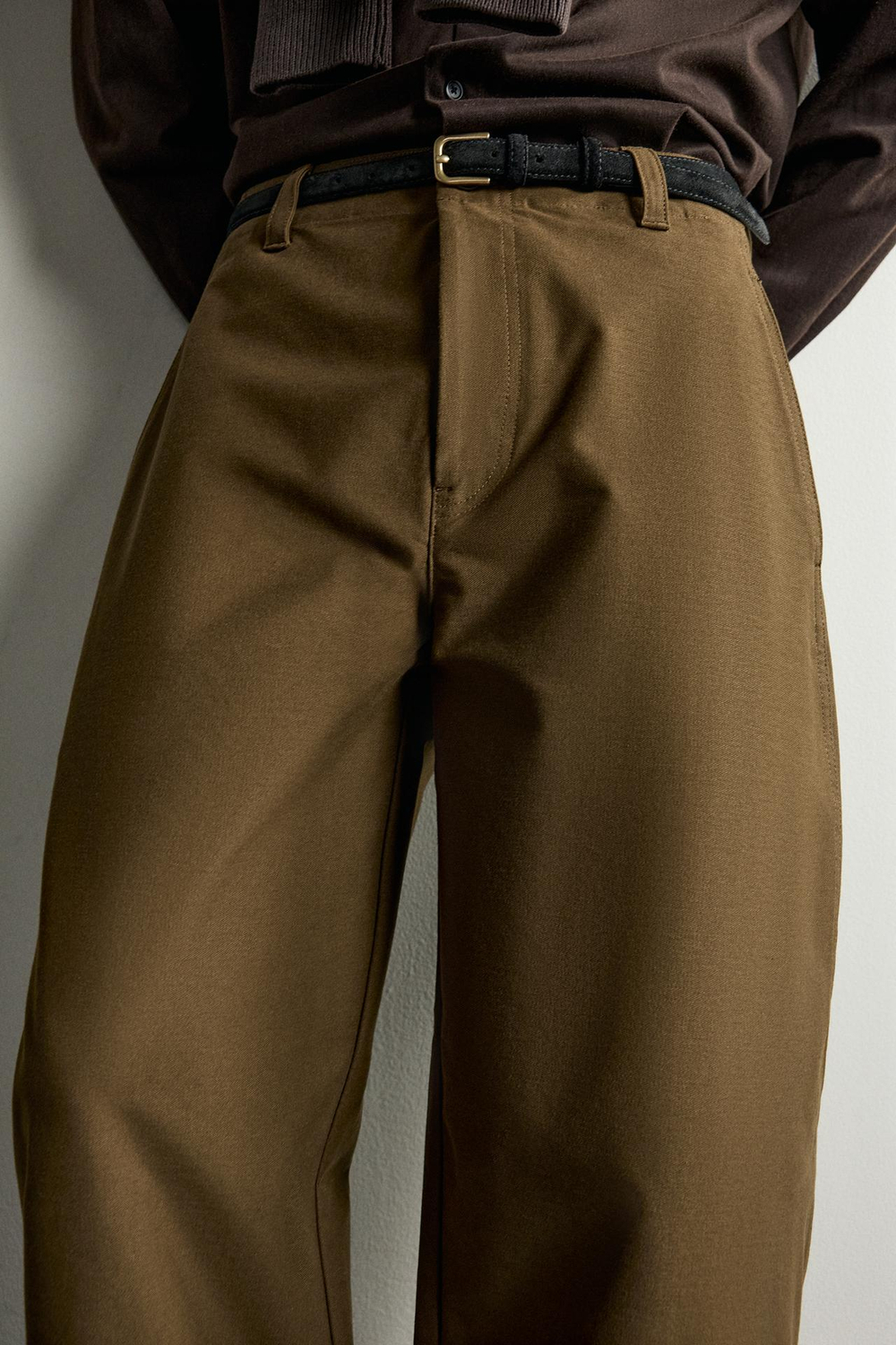 ZARA БРЮКИ BALLOON FIT, ТЕМНО-ОЛИВКОВЫЙ