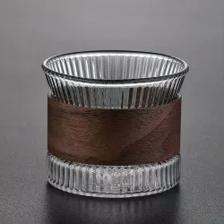 Чашка 200 мл кофейная без ручки Japanese Style Optic дерев. вставка d 7,5 см h6,5 см Barista [1]