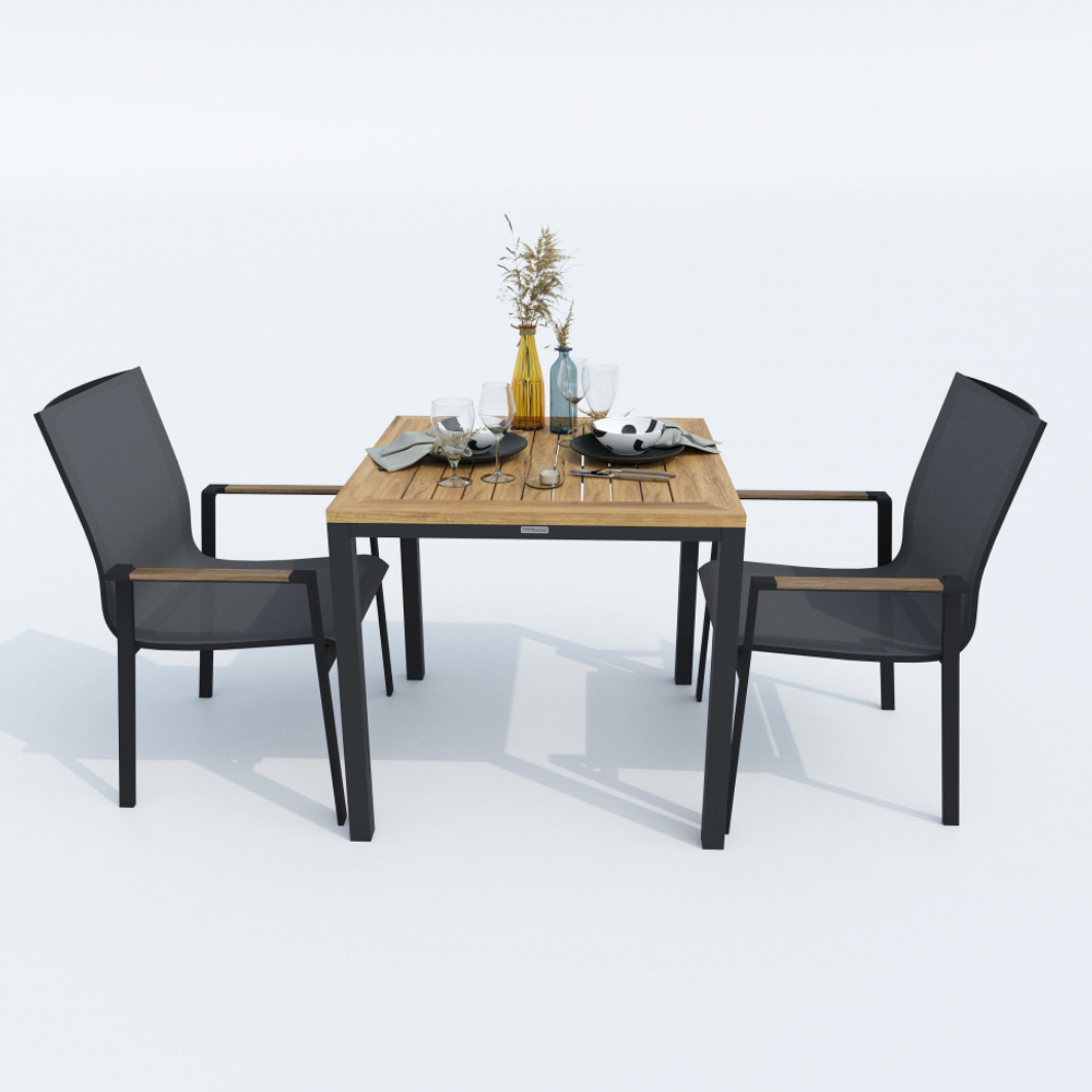 Стол обеденный Ideal Patio МИРРА алюминий, поливуд 80х80 см (4 ножки)