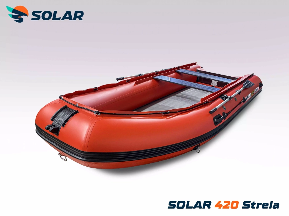 Лодка надувная моторная solar-420 strela jet tunnel