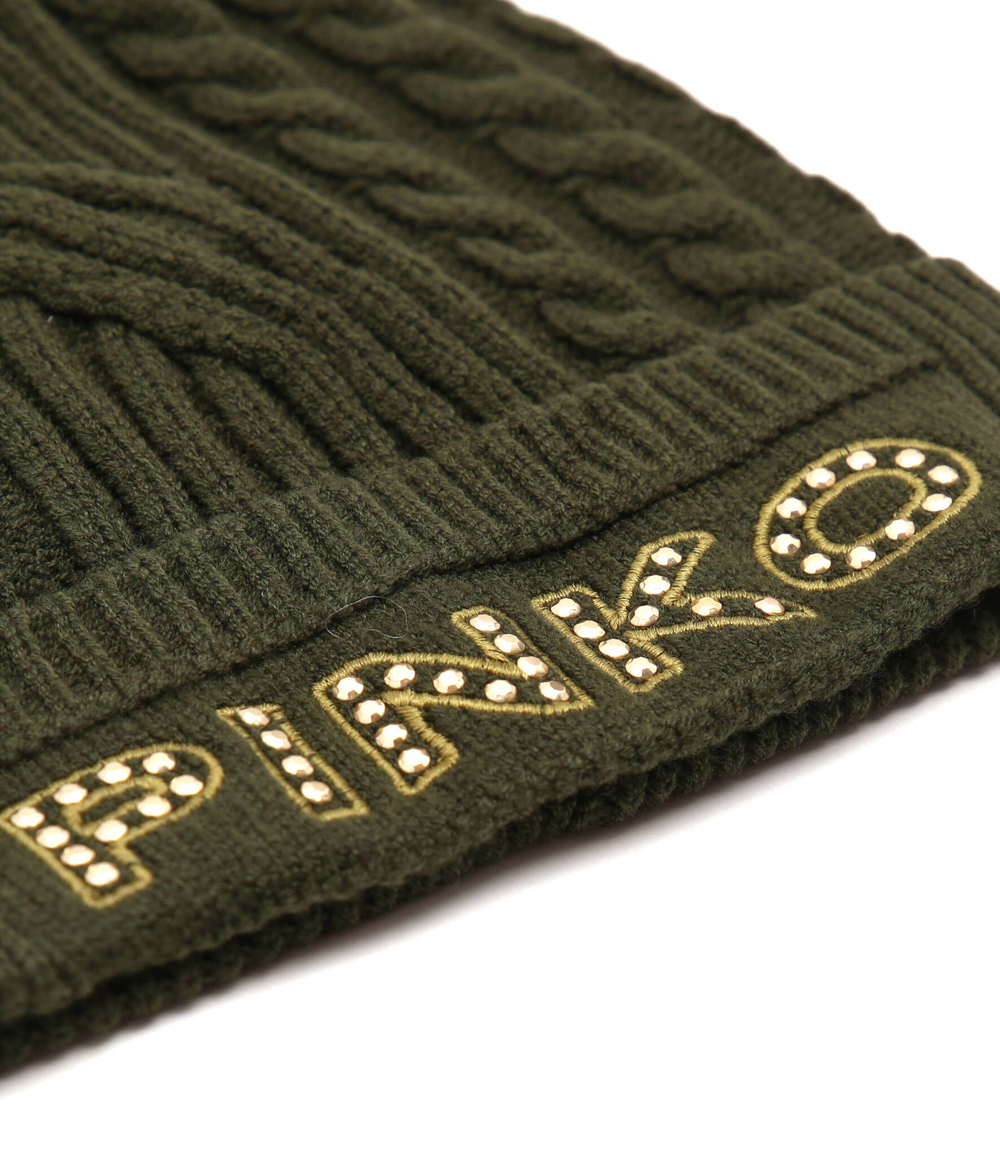 шапка bamboo cappello viscosa cables Pinko - зеленый(1G2079 A05Z)