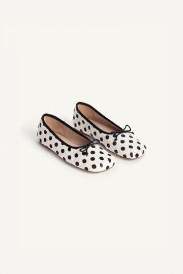 ZARA БАЛЕТКИ В ГОРОШЕК - LIMITED EDITION, ЭКРЮ/БЕЛЫЙ