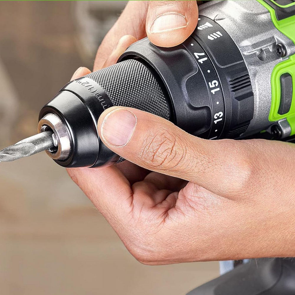 Дрель-шуруповерт ударная Greenworks GD24DD140, 24V,бесщеточная, 140Нм, anti-kickback,без АКБ и ЗУ, 3707607