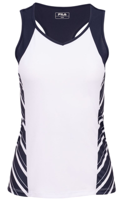 Женский теннисный топ Fila Steffi Top - white/navy