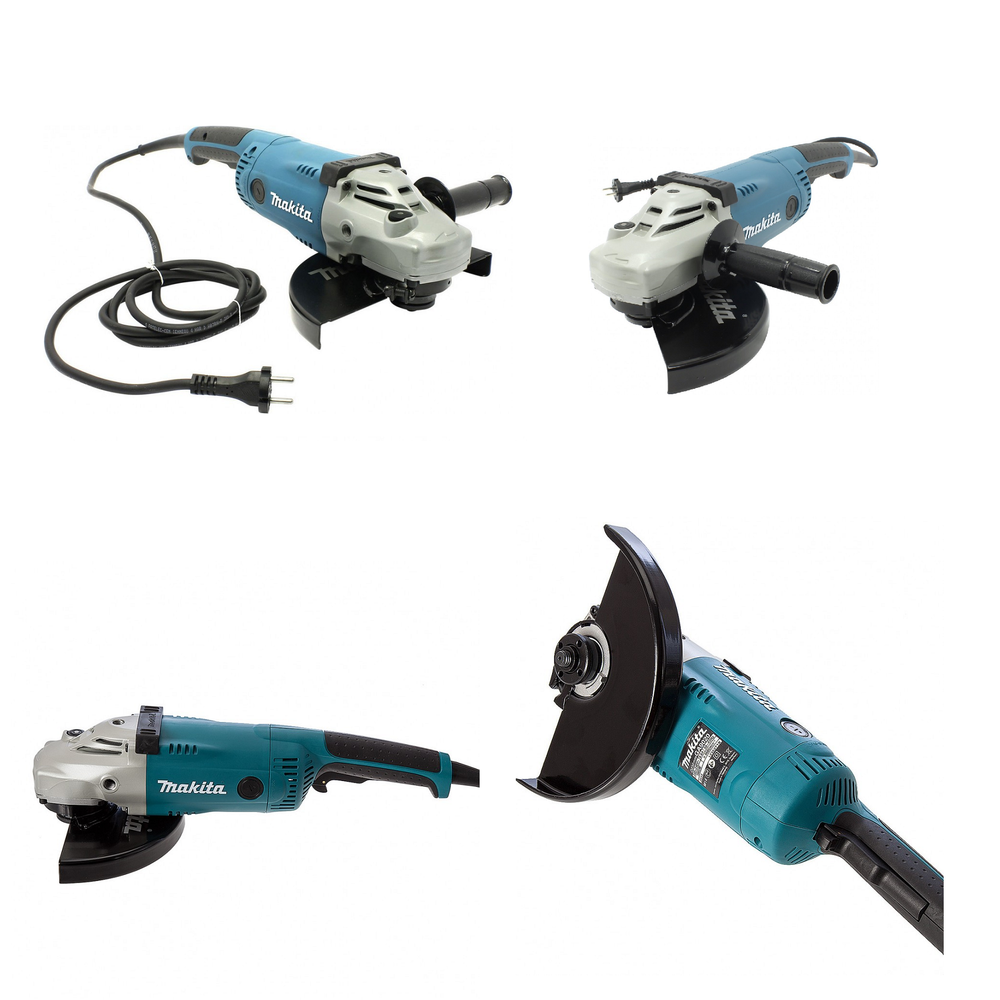 Угловая шлифмашина УШМ Болгарка электрическая (сетевая) Makita GA 9020 220В 2,2 кВт, диск 230 мм, для резки и шлифовки твердых металлов, камня и кирпича GA9020
